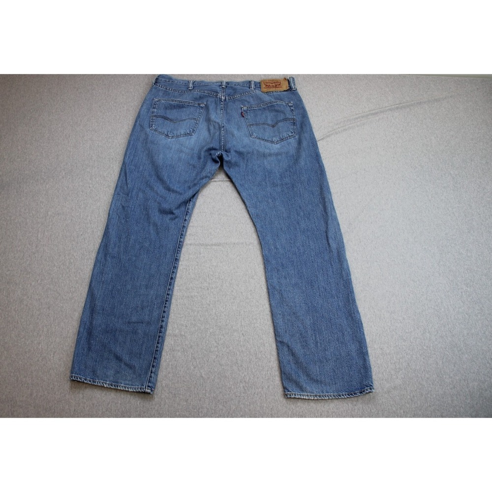 Levis 505 Jeans Mens 38 x 30 Blue 100% Cotton Regular Fit Straight Fly Button - Picture 2 of 10